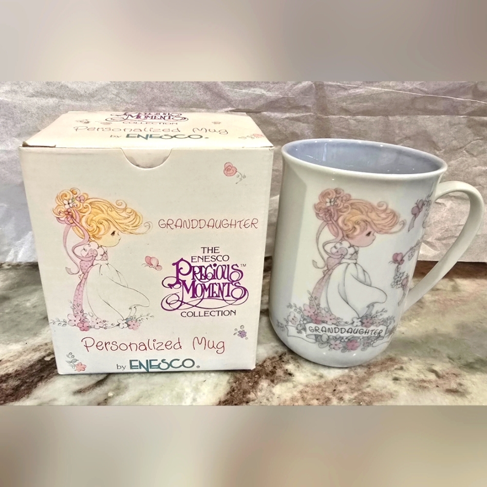 Precious Moments Enesco Granddaughter Coffee Mug Porcelain Tea Cup 1990 NEW